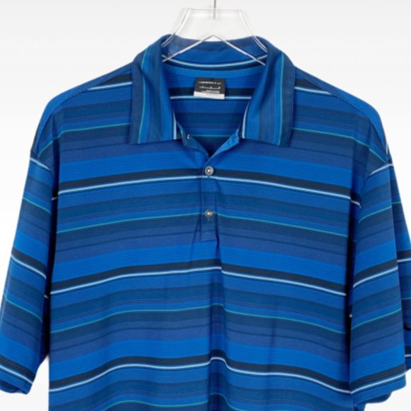 Nike Golf Striped Fit Dry Short Sleeve Polo Shirt - Picture 2 of 7
